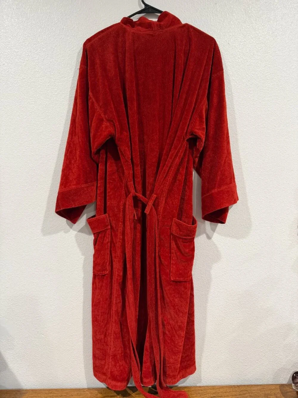 Vintage Halston Men's Velour Robe Red Size Medium Luxury Bathrobe Rare